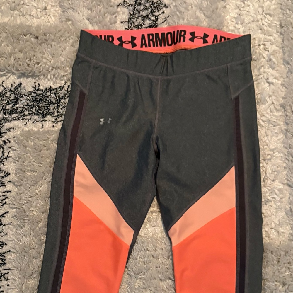 Under Armour Women's Gray and Orange Leggings